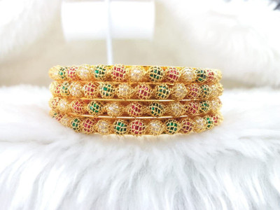 BHADANITREAD Alloy Gold-plated Bangle Set(Pack of 4)