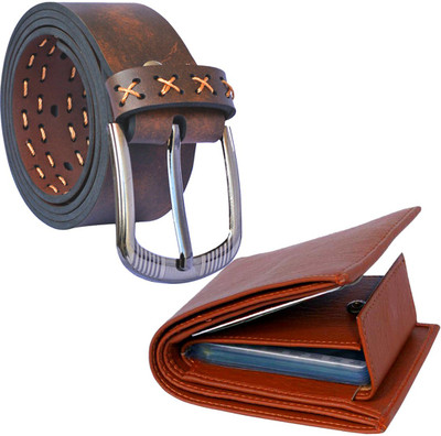 LOOPA Men Casual Brown Synthetic Belt