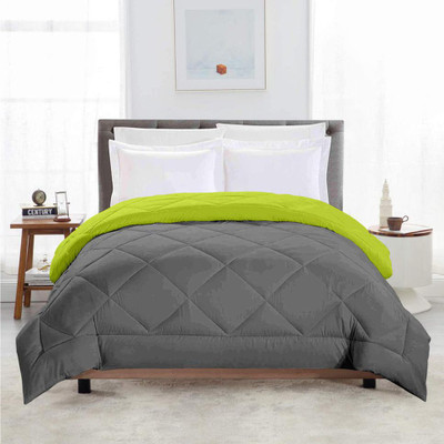 TUNDWAL'S Solid Single Comforter for  Mild Winter(Cotton, Grey - P Green)