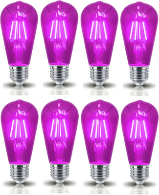 Hybrix 4 W Basic Round E26, E27 LED Bulb(Pink, Pack of 8)
