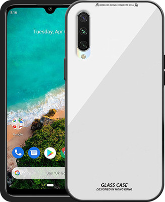 ELEF Back Cover for Redmi A3 Luxurious 9H Toughened Mirror Glass Back Case Shockproof TPU Bumper(White, Rugged Armor, Pack of: 1)