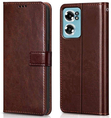 Coverage Flip Cover for OnePlus Nord CE 2 5G(Brown, Dual Protection, Pack of: 1)