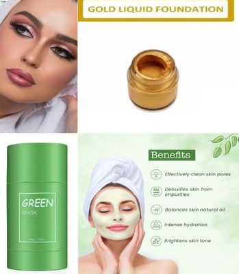 GFSU Professional Liquid Gold Foundation & Green Tea Purifying Clay Stick Mask(2 Items in the set)