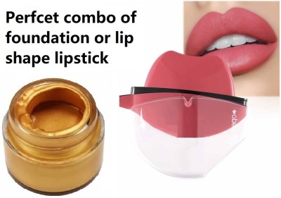 YAWI Perfect make up & lip make up combo with perfect matte finish lipstick & shimmery foundation(2 Items in the set)