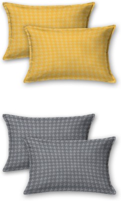 Shubastik Microfiber Pillows Cover(Pack of 4, 45 cm*69 cm, Grey, Yellow)