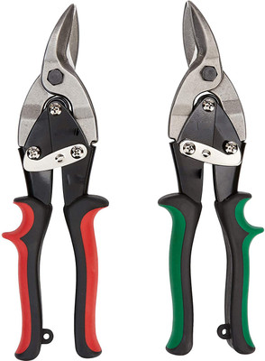 uptotoolsak Tin Snips Set Left and Right Cut 2 Pieces Compound Action Metal Shears Metal Cutter