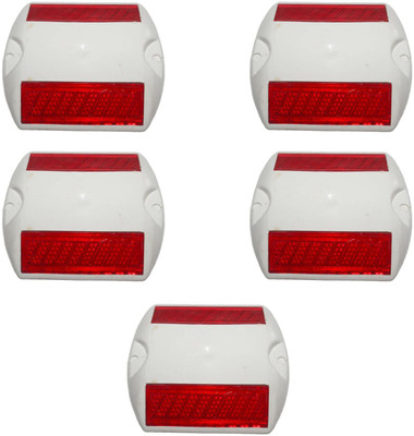 Ladwa 5 Piece White Road Studs Reflectors Emergency Sign(Reflective Sign)