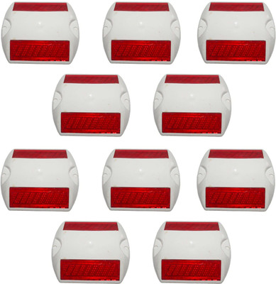 Ladwa 10 Piece White Road Studs Reflectors Emergency Sign(Reflective Sign)