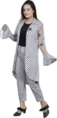 Oliaz Women Ethnic Top Pant Ethnic Jacket Set