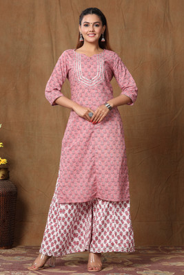 MIRAVAN Women Kurta Palazzo Set