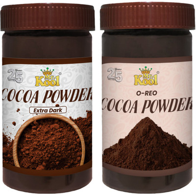 Mr.Kool Extra Dark Cocoa Powder and O-reo Cocoa Powder 100gm Each.Pack Of 2. Combo(100-100)