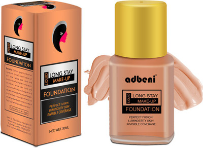 adbeni Liquid Make- Up Foundation Flawless Semi-Matte, Rose Gold, Shade-102, 30ml Foundation(Gold, 30 ml)