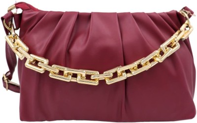 Friza Maroon Sling Bag Women Sling Bag, Shoulder Bag Chain Handle Crossbody Bag & Long Strap For Girls