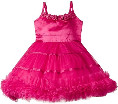 Fairy Dolls Indi Girls Midi/Knee Length Festive/Wedding Dress(Pink, Sleeveless)