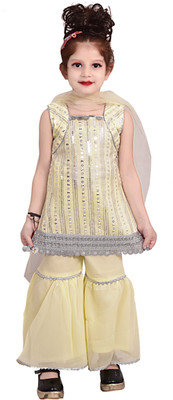 NEW TREND COLLECTION Embellished Kurta, Sharara & Dupatta Set