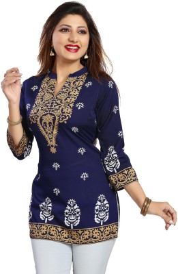 Meher Impex Casual Printed Women Blue, Yellow Top