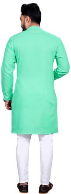 tradenest Men Solid Straight Kurta(Green)