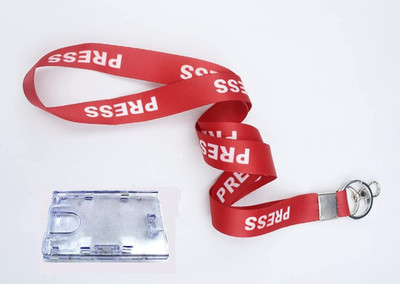 AmanGola Press Ribbon with id Card Holder(RED) 20 mm Lanyard (RED) Lanyard(Red)