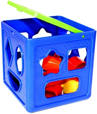 Kprica Shape Sorting Cube with 18 Shape and Different Color - Kids Activity Toys(Blue)