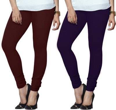Lyra Churidar  Ethnic Wear Legging(Purple, Maroon, Solid)