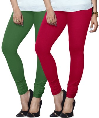 Lyra Churidar  Ethnic Wear Legging(Dark Green, Pink, Solid)