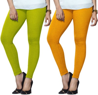 Lyra Ankle Length  Ethnic Wear Legging(Light Green, Yellow, Solid)