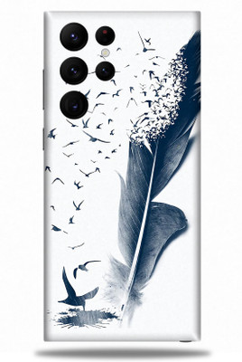 OggyBaba Samsung Galaxy S22 Ultra Mobile Skin(Feather Art Multicolor Skin With Ultra Matte Finish)
