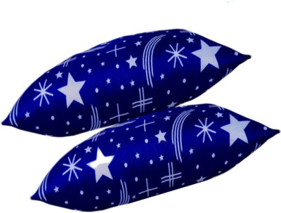 PALVIT Microfibre Abstract Sleeping Pillow Pack of 2(BLUE STAR)