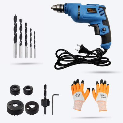 Hillgrove HGCM131M2 500W Power Drill Machine with 5Pcs Wood Drill Bits & Hole Saw Bits Set Power & Hand Tool Kit(4 Tools)