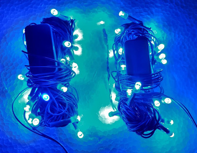 Sameer Enterprises 25 LEDs 0.2 m Blue Color Changing, Flickering, Steady String Rice Lights(Pack of 2)