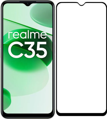 Vatsin Edge To Edge Tempered Glass for Realme C35(Pack of 1)