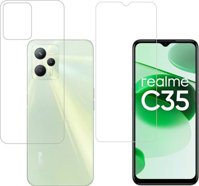Vatsin Front and Back Tempered Glass for Realme C35(Pack of 2)