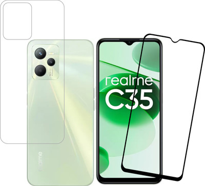 Vatsin Front and Back Tempered Glass for Realme C35(Pack of 2)