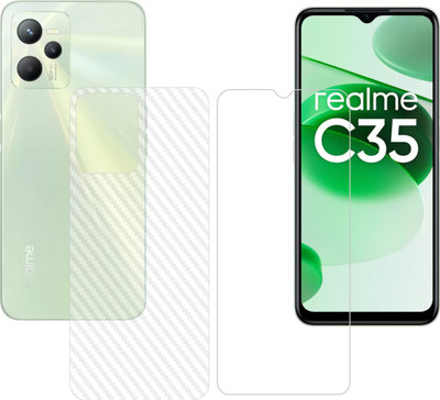 Vatsin Front and Back Tempered Glass for Realme C35(Pack of 2)