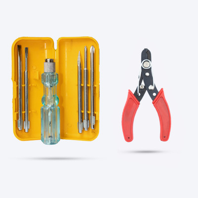 Hillgrove HGCM161M1 5in1 Multipurpose Repair Screw driver Tool Kit with Wire Cutter Combination Screwdriver Set(Pack of 5)