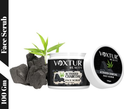 VOXTUR BEAUTY Activated Charcoal Face Scrub For Deep Cleansing|Blackhead Removal Scrub - 100gm Scrub(100 g)