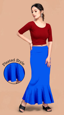 SCUBE DESIGNS SC_PC_PLEATS_3506_BLUE Nylon Blend Petticoat(M)