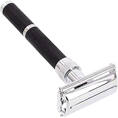 ALPHA Double Edge Smooth Safety Shaving Razor Long Handle (Butterfly Open Mechanism)