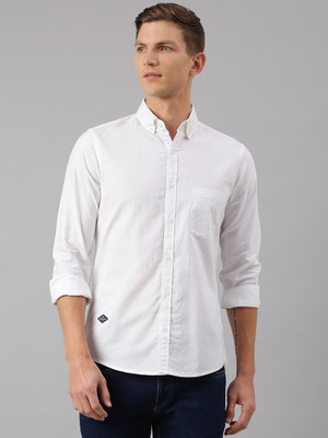 THOMAS SCOTT Men Solid Casual White Shirt