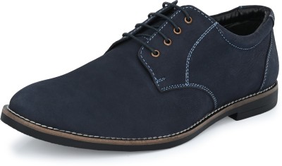 AUSERIO Genuine Leather Formal Shoes Light|Comfort|Trendy|Premium Shoes Lace Up For Men(Blue , 8)