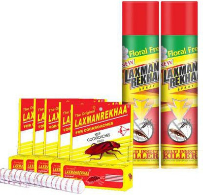 Laxman Rekha Multi Insect Spray Each 200ml With Chalk Each 10gm Fresh(7 x 64.29 ml)