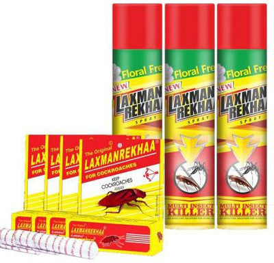 Laxman Rekha Multi Insect Killer Spray Each Pack 200ml With Chalk 10gm Fresh(7 x 91.43 ml)