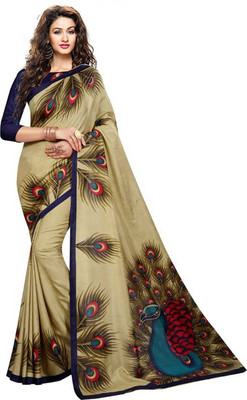 RJB Printed Bollywood Silk Blend Saree(Green)