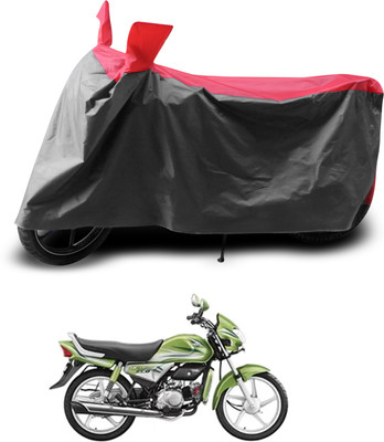 PAGORA Two Wheeler Cover for Hero(HF Deluxe Eco, Grey, Red)