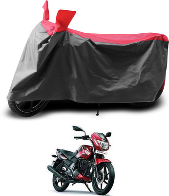 PAGORA Two Wheeler Cover for TVS(Flame SR125, Grey, Red)