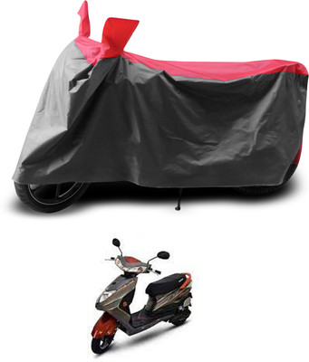 PAGORA Two Wheeler Cover for Okinawa(Ridge Plus, Grey, Red)