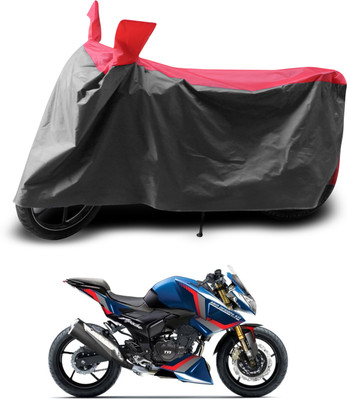 PAGORA Two Wheeler Cover for TVS(Apache RTR 180, Grey, Red)