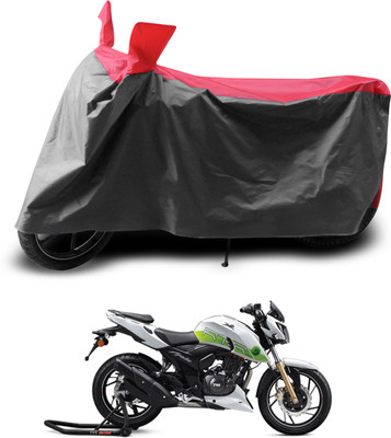 PAGORA Two Wheeler Cover for TVS(Apache RTR 200 Fi E100, Grey, Red)