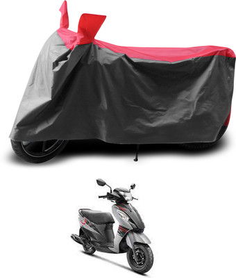 PAGORA Two Wheeler Cover for Suzuki(Let's, Grey, Red)