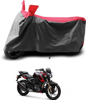PAGORA Two Wheeler Cover for TVS(Apache RTR 200 4V, Grey, Red)